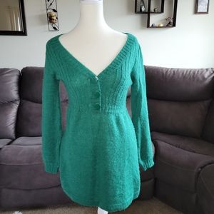 Vintage Y2k green H&M babydoll sweater dress size small